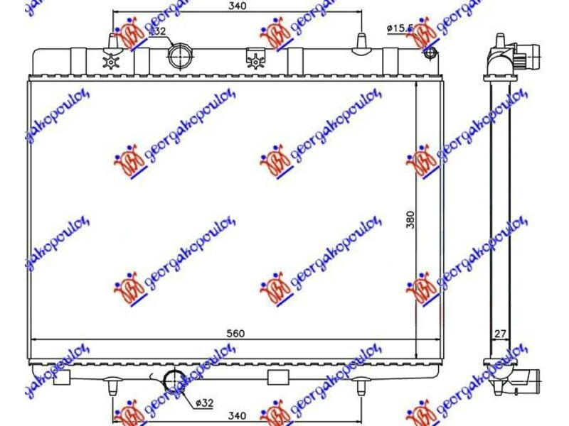 HLADNJAK MOTORA BENZIN/DIZEL (38x56x2.7) (LEMLJEN SPOJ) CITROEN C3 AIR CROSS 17-21