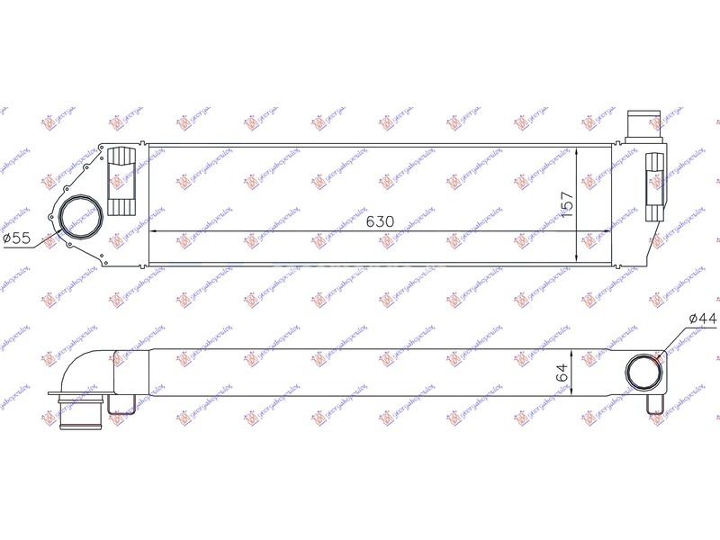 HLADNJAK INTERKULERA 1.9 (AUTO) - 2.0 DCI (MAN/AUTO) (630x157x64) RENAULT SCENIC 03-09