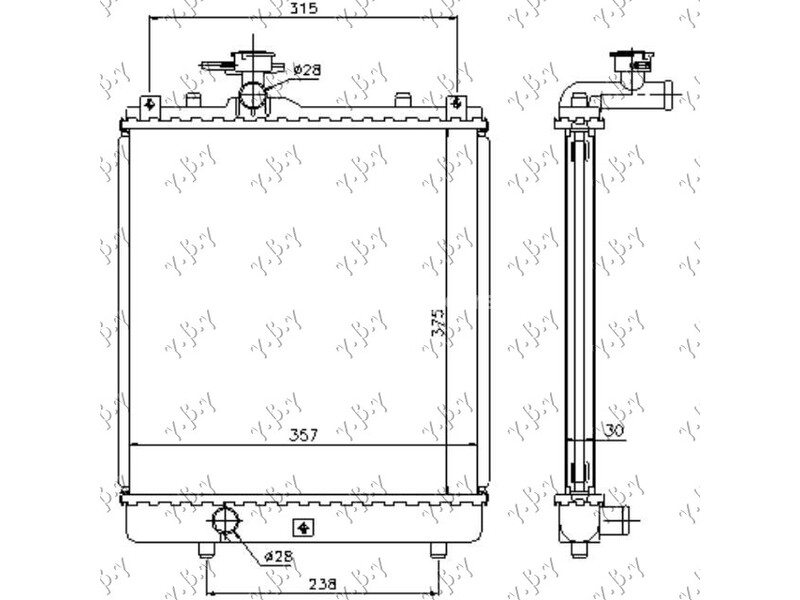 HLADNJAK MOTORA 1.0/1.2 BENZIN (MAN) (375x380x34) (OTVOREN SISTEM) (MEHANICKI SPOJ) SUZUKI WAGON ...