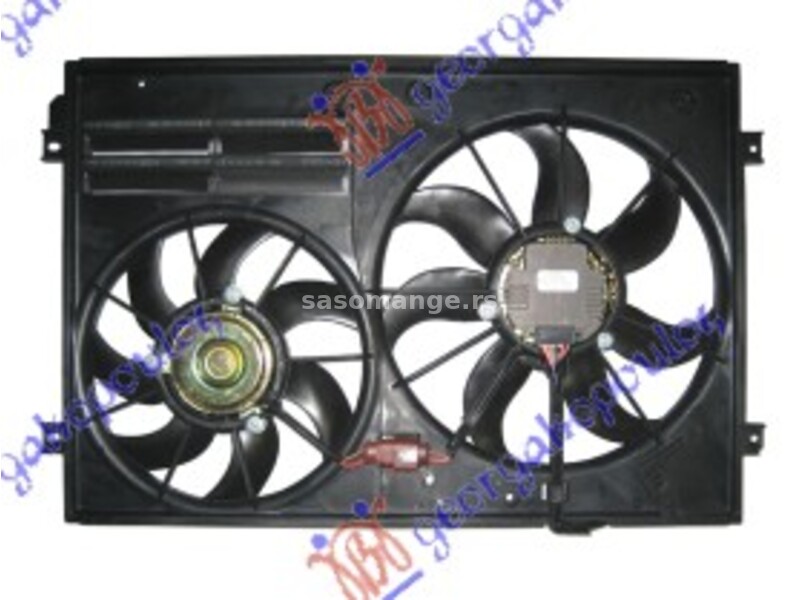 VENTILATOR (DUPLI) KOMPLET (BENZIN/DIZEL) (HLADNJAK 45cm) VW TOURAN 03-06