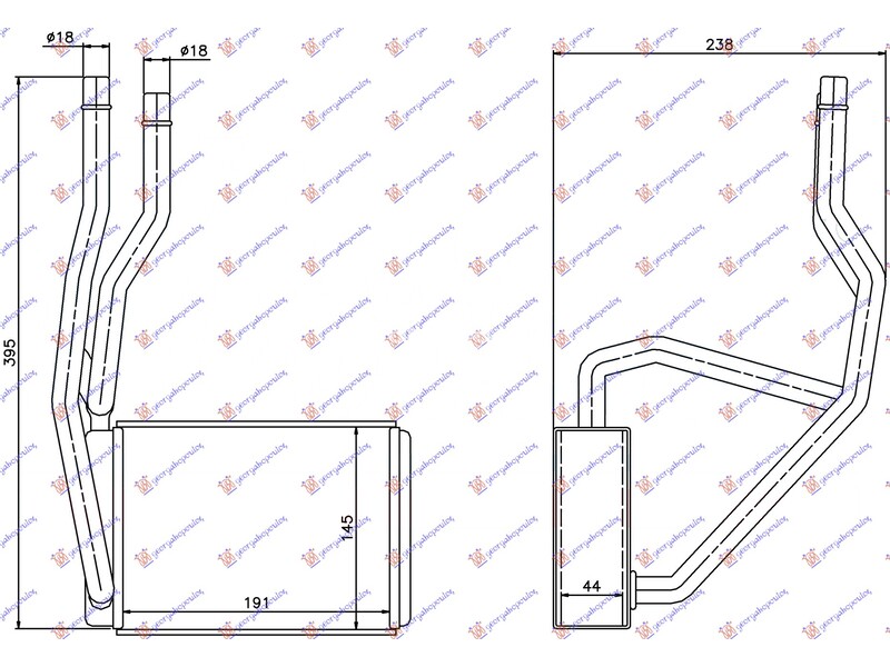 GREJAC KABINE (BR) (191x145x44) FORD FIESTA 02-08