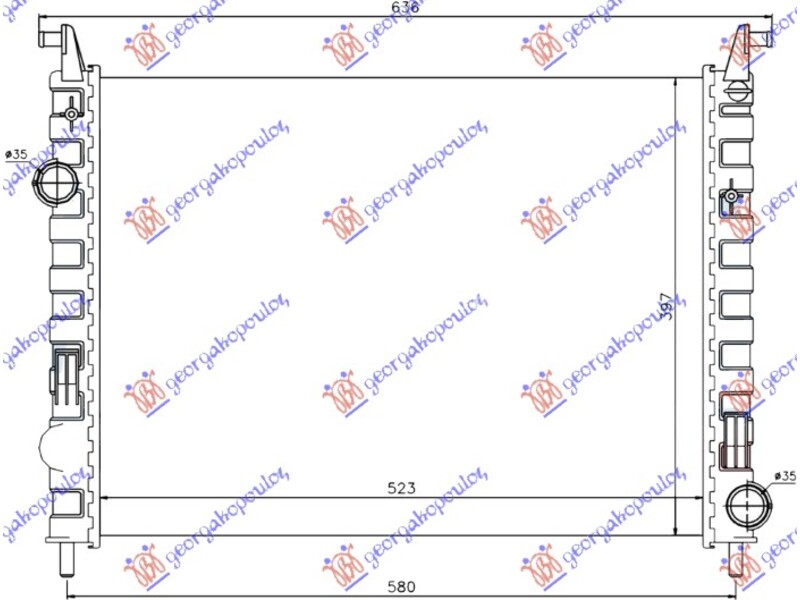 HLADNJAK MOTORA 1.3 JTD (523x397x34) 03- FIAT STRADA 05-14