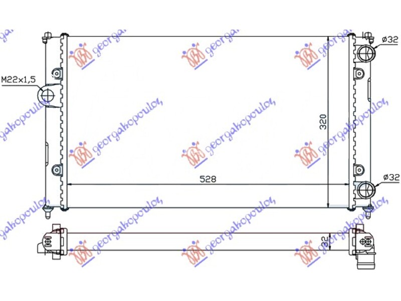 HLADNJAK MOTORA 1.6/1.8 8V (-AC) (52x32) SEAT INCA 93-03