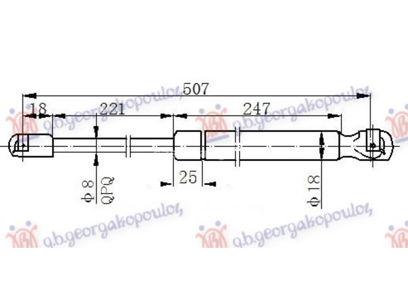 AMORTIZER GEPEK VRATA 5 VRATA (380N) FIAT STILO 01-06