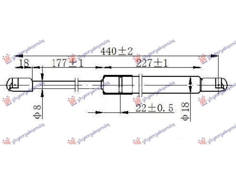 AMORTIZER GEPEK VRATA 5 VRATA/KARAVAN (440L-600N) SKODA FABIA 99-07