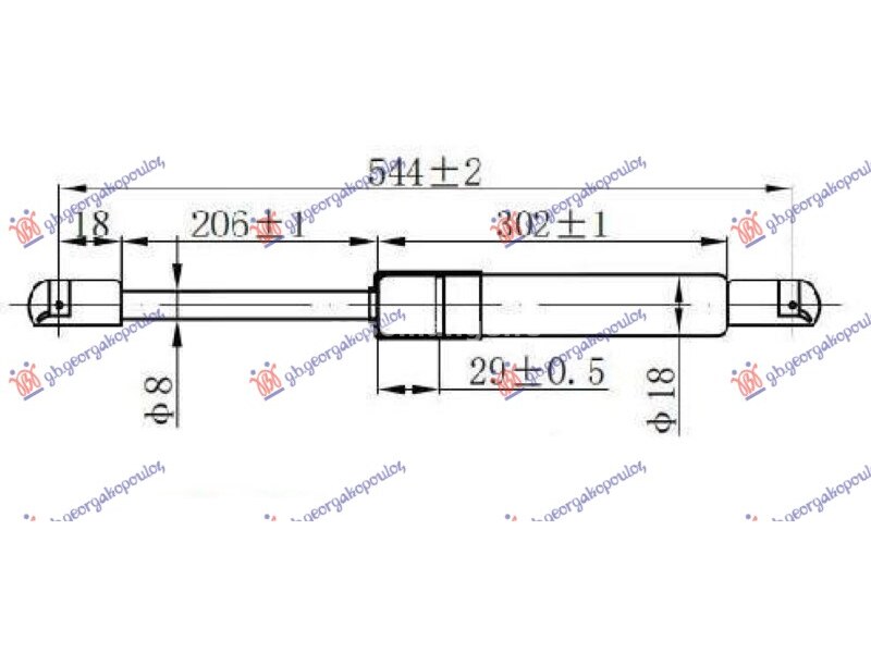 AMORTIZER GEPEK VRATA 3 VRATA (544L-320N) OPEL CORSA B 97-00