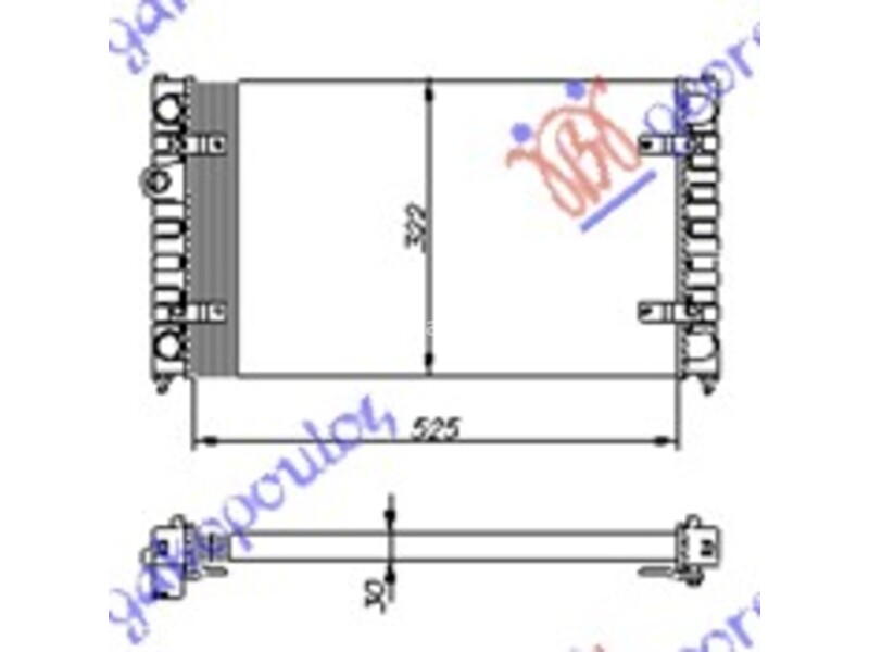 HLADNJAK MOTORA 1.4/1.6 BENZIN - 1.7/1.9 SDi (-AC) (52x32) VW POLO CLASSIC 95-02