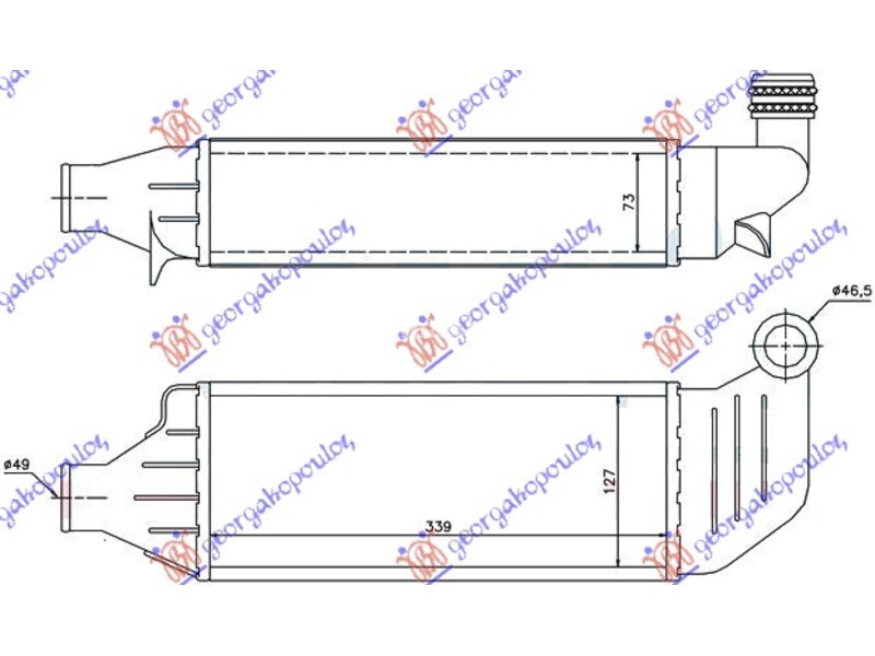 HLADNJAK INTERKULERA 1.8 TD (33x12x73) FORD MONDEO 96-00