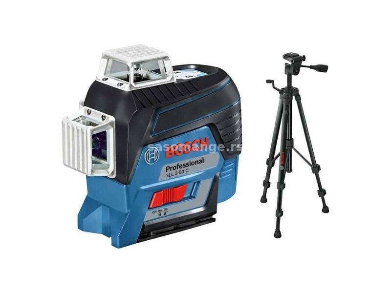 BOSCH Linijski laser GLL 3-80 C + BT 150 3x360 Bluetooth 80m