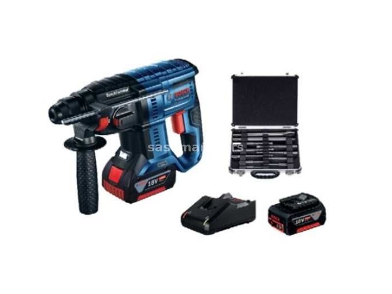 BOSCH Akumulatorski čekić GBH 180-LI + 11-delni set pribora/ 2x4.0Ah