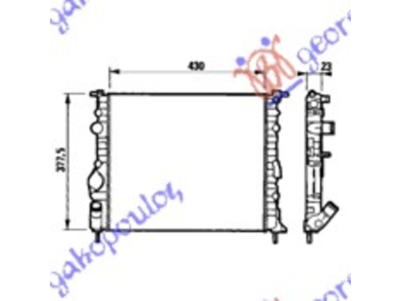 HLADNJAK MOTORA BENZIN (43x38) RENAULT KANGOO 98-03