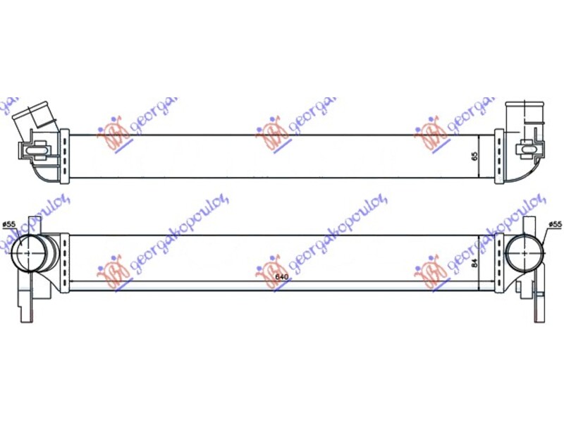 HLADNJAK INTERKULERA 1.2/1.4/1.6/1.9 TDi DIZEL (640x82x64) VW POLO 14-17