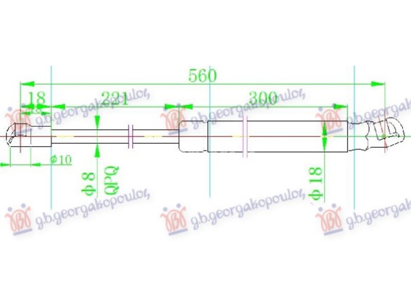 AMORTIZER GEPEK VRATA 5 VRATA (559L-290N) SEAT IBIZA 08-12