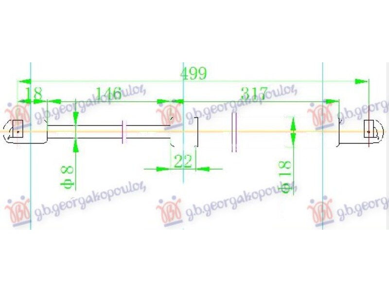 AMORTIZER GEPEK VRATA 5 VRATA (500L-660N) OPEL INSIGNIA 08-13