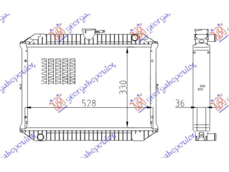 HLADNJAK MOTORA 1.5 BENZIN (33x54.5x36) NISSAN VANETTE SPAIN (C220) 86-95