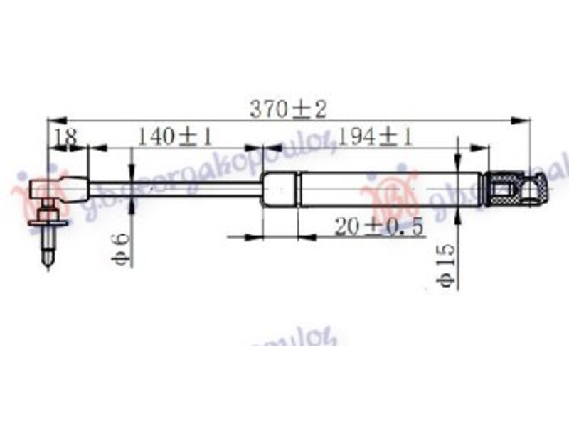 AMORTIZER GEPEK STAKLA (370L-120N) JEEP GRAND CHEROKEE 99-05