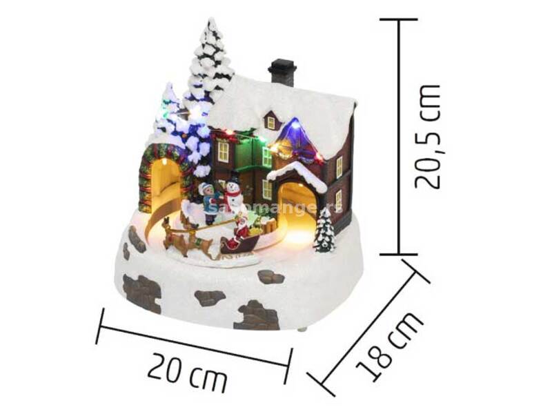 Novogodišnja svetleća diorama Snežna koliba DRM15