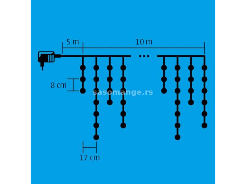 Novogodišnje lampice Ledenice 300 LED KKF308/WH