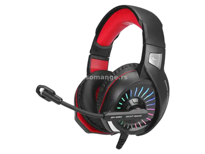 Slušalice sa mikrofonom Xtrike GH890 crno/crvene sa pozadinskim osvetljenjem