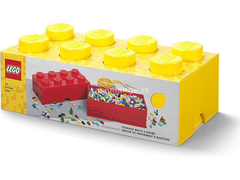 Kutija za odlaganje sa poklopcem LEGO Kocka 8 50x25x18cm žuta 4004