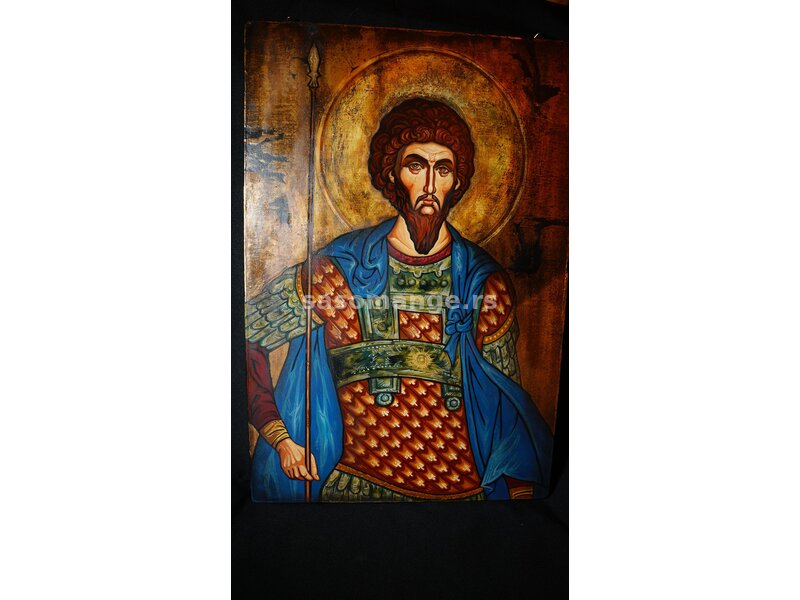 Ikona Sveti Teodor Tiron, 38 x 56, Pigment Na Drvetu