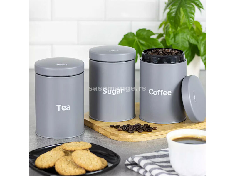 Set metalnih kutija za kafu čaj i šećer Klausberg KB7544