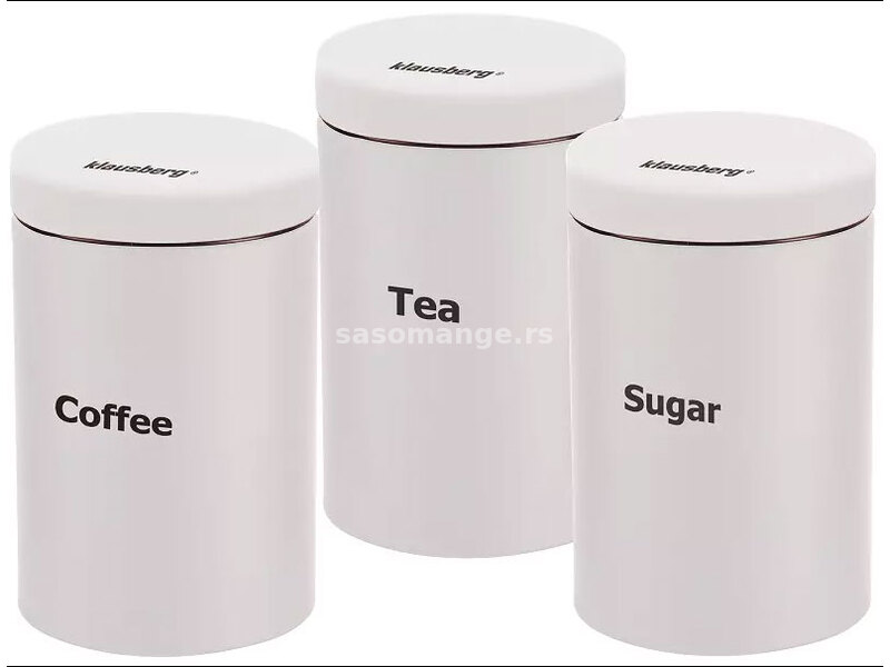 Set metalnih kutija za kafu čaj i šećer Klausberg KB7545