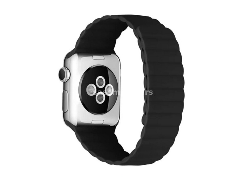 Silikonska narukvica za Apple Watch sa magnetom crno zuta 38/40/41mm
