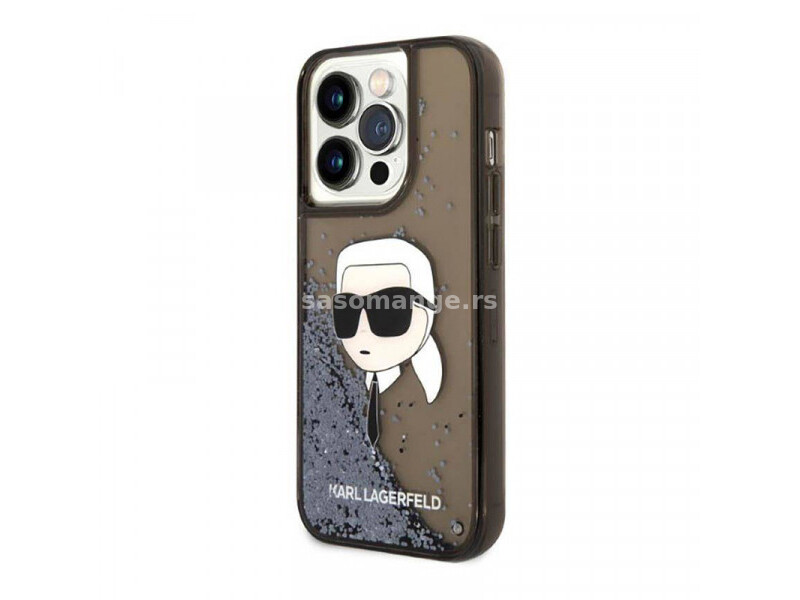 Futrola Karl Lagerfeld Liquid Glitter NFT Karl's Head Hard za Iphone 14 Pro Max crna Full ORG (KL...
