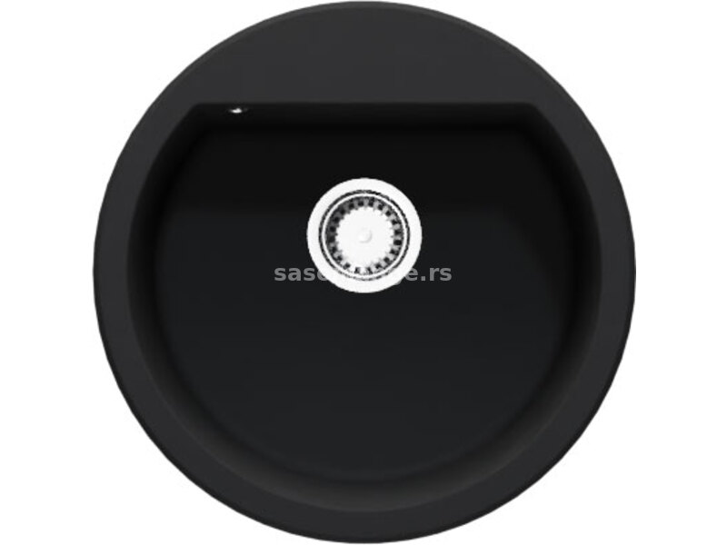 Okrugla granitna sudopera sa sifonom SanDonna Premium Lena u crnoj mat boji