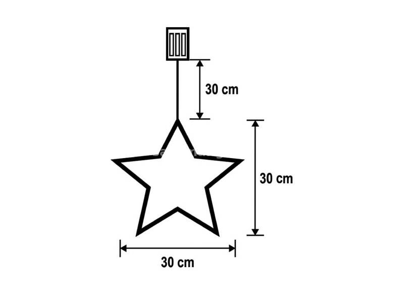 Dekorativna svetleća zvezda 30x30cm 115 LED Na baterije