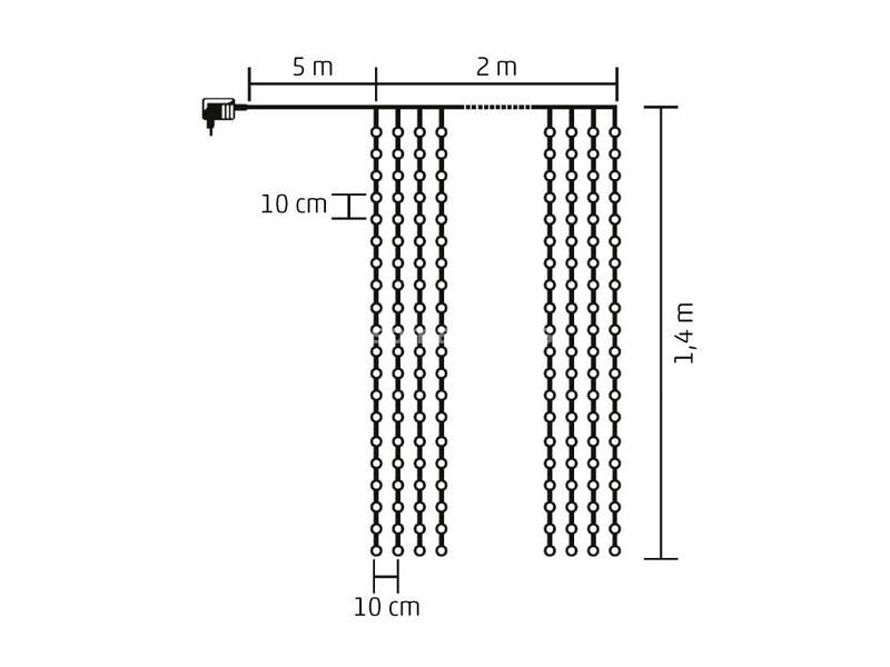 Svetleća zavesa sa 294 hladno bele LED diode