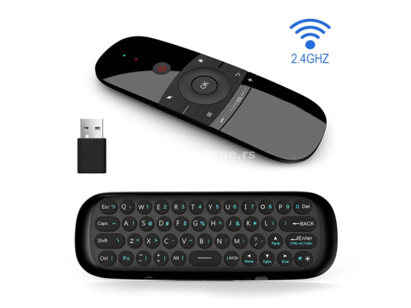 Air Mouse wireless tastatura I mis, IR daljinski crni