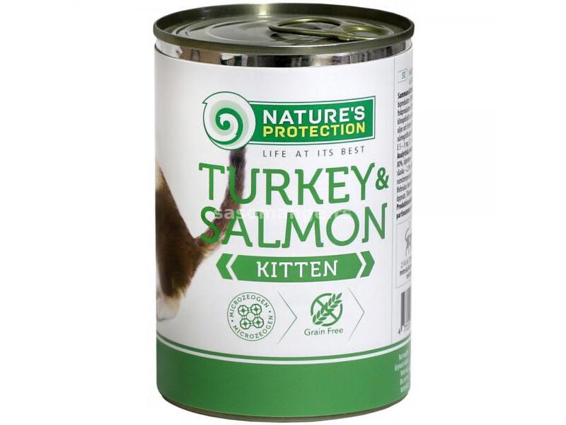 Nature's Protection konzerva za mačiće - Turkey&amp;Salmon 400g