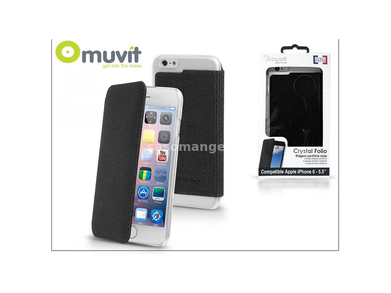 MUVIT Crystal Folio Case iPhone 6 Plus/6s Plus black