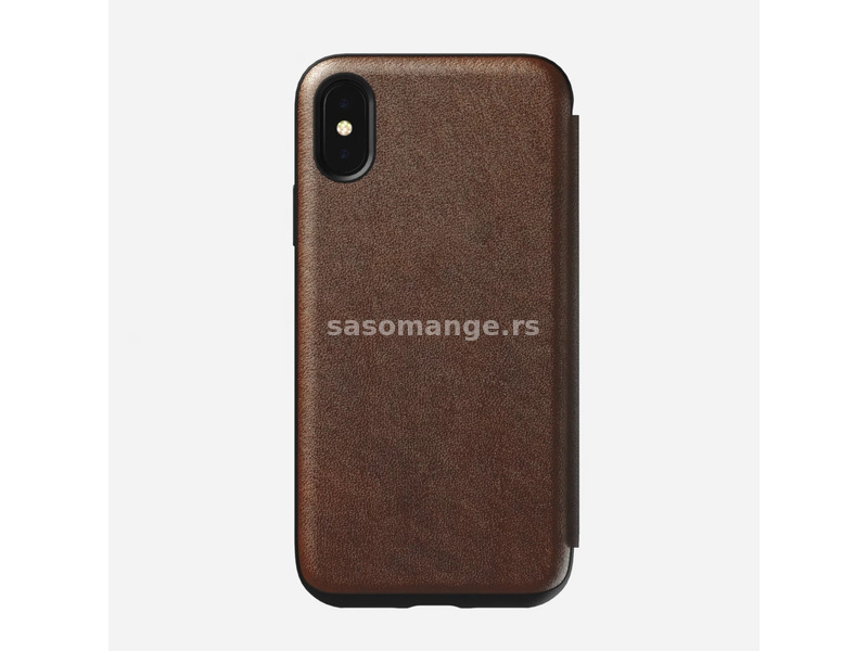 NOMAD Rugged Tri-Folio openable Skin case iPhone XS brown