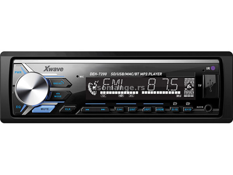Auto MP3 plejer, FM Radio, Bluetooth, USB front, SD/MMC, AUX, RDS, 4x40W