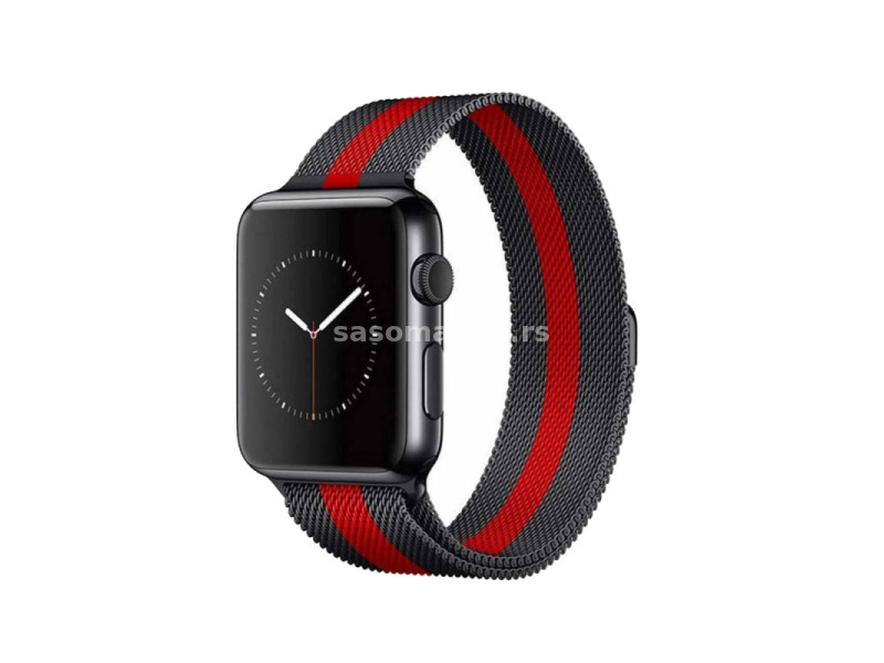 Narukvica metalik za Apple watch 42mm crno crvena
