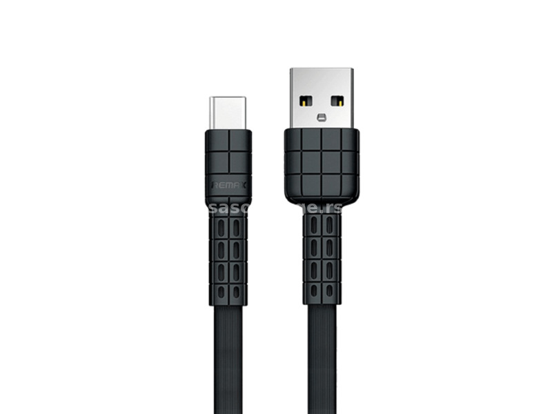 REMAX USB C kabl Armor 1m (Crni) - LINKOM505 USB 2.0 - do 480 Mbps USB-A USB-C Pljosnat (Flet)