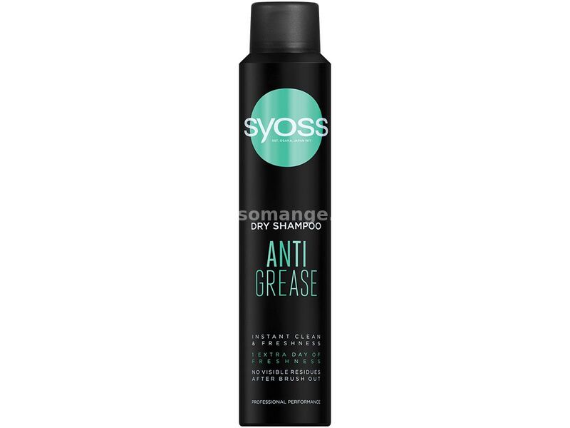 SYOSS Šampon za suvo pranje kose Anti grease/ 200 ml