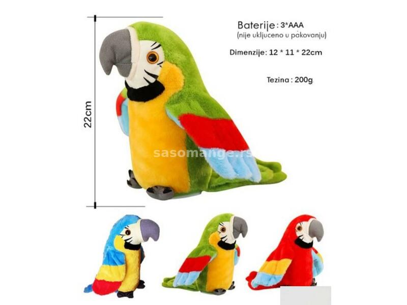 Papagaj Brbljivi papagaj interkativna papagaj igračka zeleni