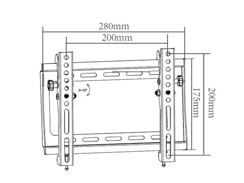 Nosac za TV/ 17"- 42"/TILT/NAGIB 0-10/VESA do 200x200/težina do 30kg/3,6cm od zida/crn