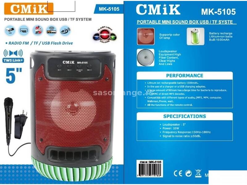 BLUETOOTH zvučnik 5"/CMiK MK-5105/sa mikrofonom