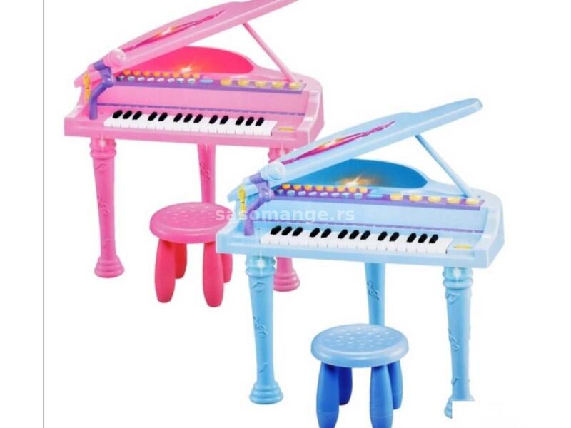 Klavir sa stolicom plavi