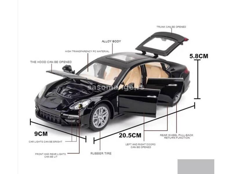 Porsche panamera metalni muzički autić - Muzička igračka autić -Porsche panamera - igračka