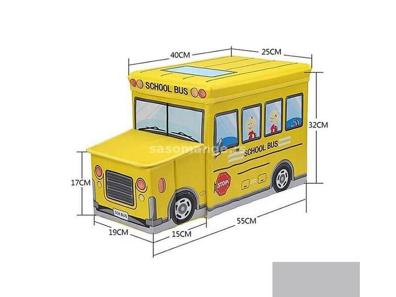 Autobus tabure 2u1 kutija za igracke-Igracka-Tabure-Tabure autobus i kutija za igracke-Igracke-Ta...