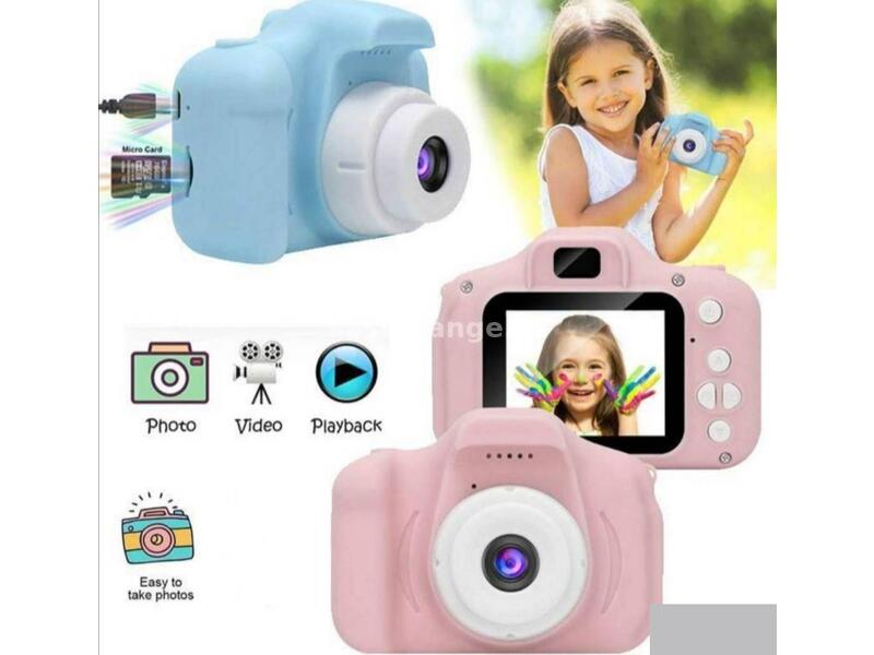 Deciji fotoaparat i kamera u dve boje Plavi i Roze