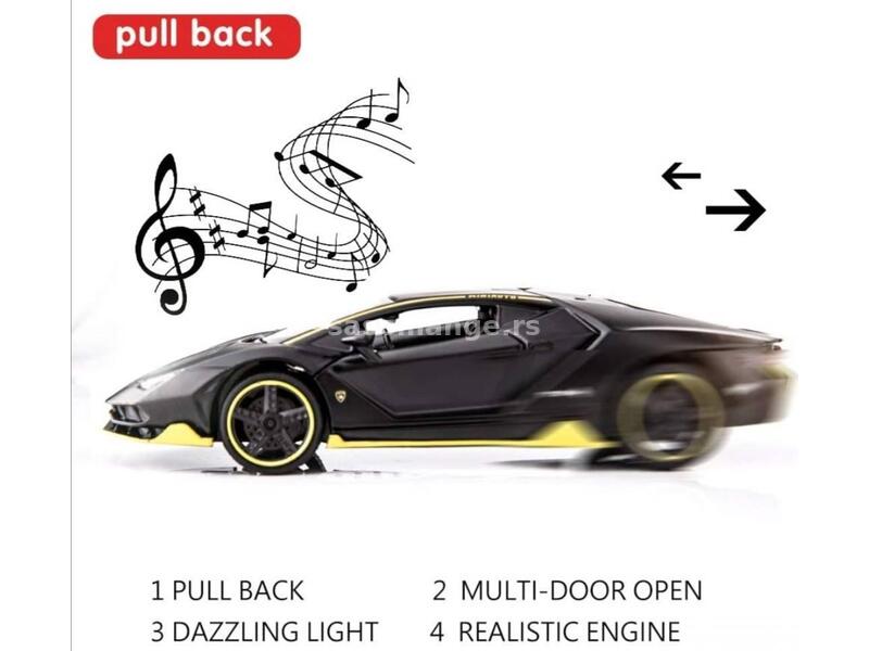 Lamborghini aventador metalni, muzički autić