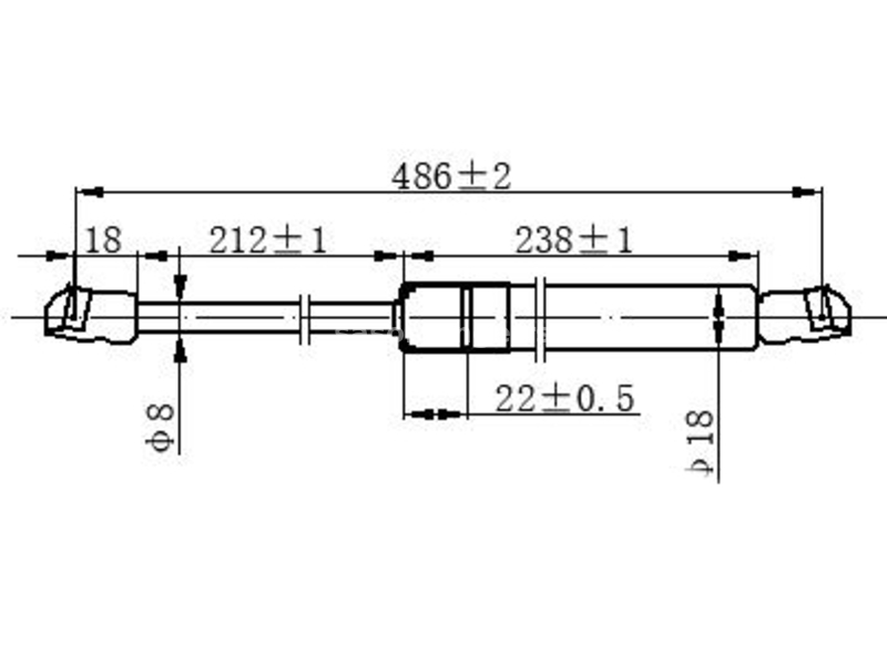 AMORTIZER GEPEK VRATA 3 VRATA (486L-650N) AUDI A1 10-14