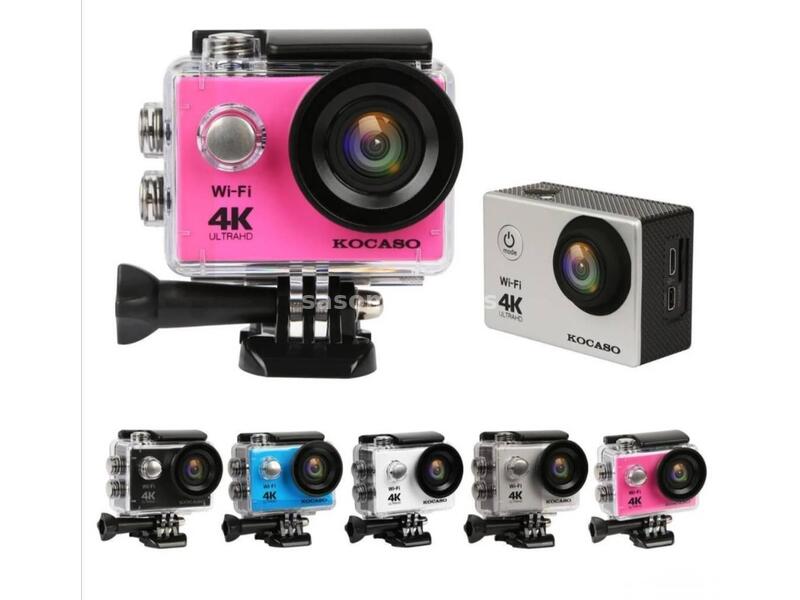 Sportska vodootporna kamera 4K sa daljinskim roza